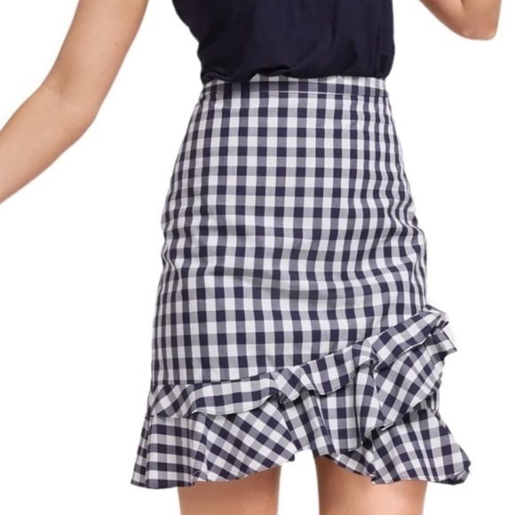 Draper James Dresses & Skirts - Draper James ‘Dolly’ gingham checked ruffled mini skirt cotton poplin 10